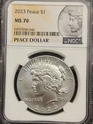 2023 PEACE SILVER DOLLAR $1 PCGS MS70