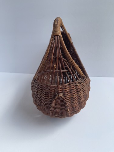 Plantadora de cesta de mimbre vintage catchall núcleo natural decoración del hogar - Imagen 6 de 9