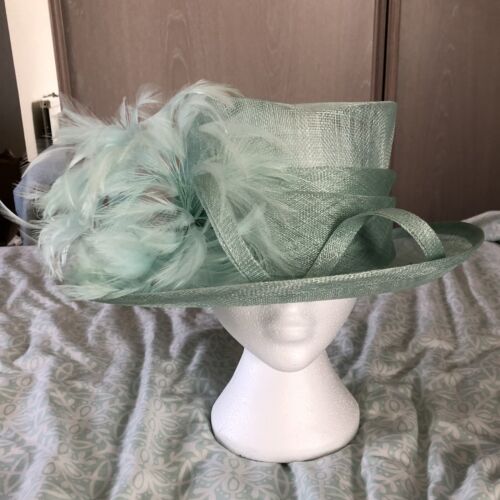 Minsoa Tiffany Blue Ascot / Wedding / Races / Ladies Day Hat - Picture 1 of 10