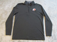 Utah Utes Sweater Mens Medium Black Pullover 1/4 Zip College University Football