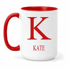 Kate Nom & Initiales Tasse - Cadeau En Nombreux Couleurs Pour Thé Ou Café