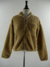 Women's sz M The North Face Extreme Pile Full Zip Jacket Almond Butter TNT Black