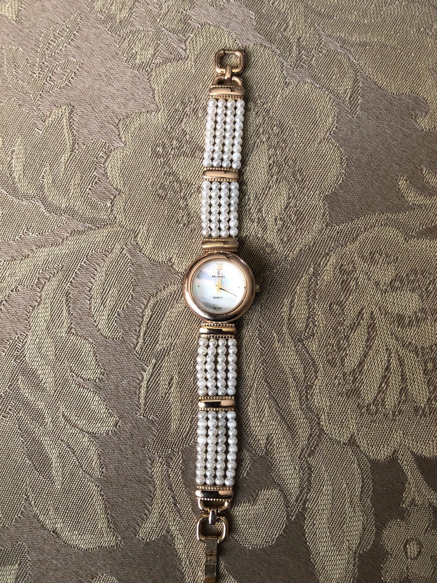 Perla Vintage Stile Color Oro Peugeot Orologio da Donna Romano