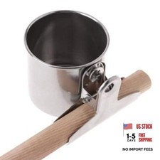 Stainless Steel Bird Feeder Bowls, Parrot Feeding Cups Bird Perch single