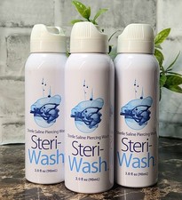 3 x Steri-Wash Aftercare Piercing Spray 3 oz BRAND NEW free shipping