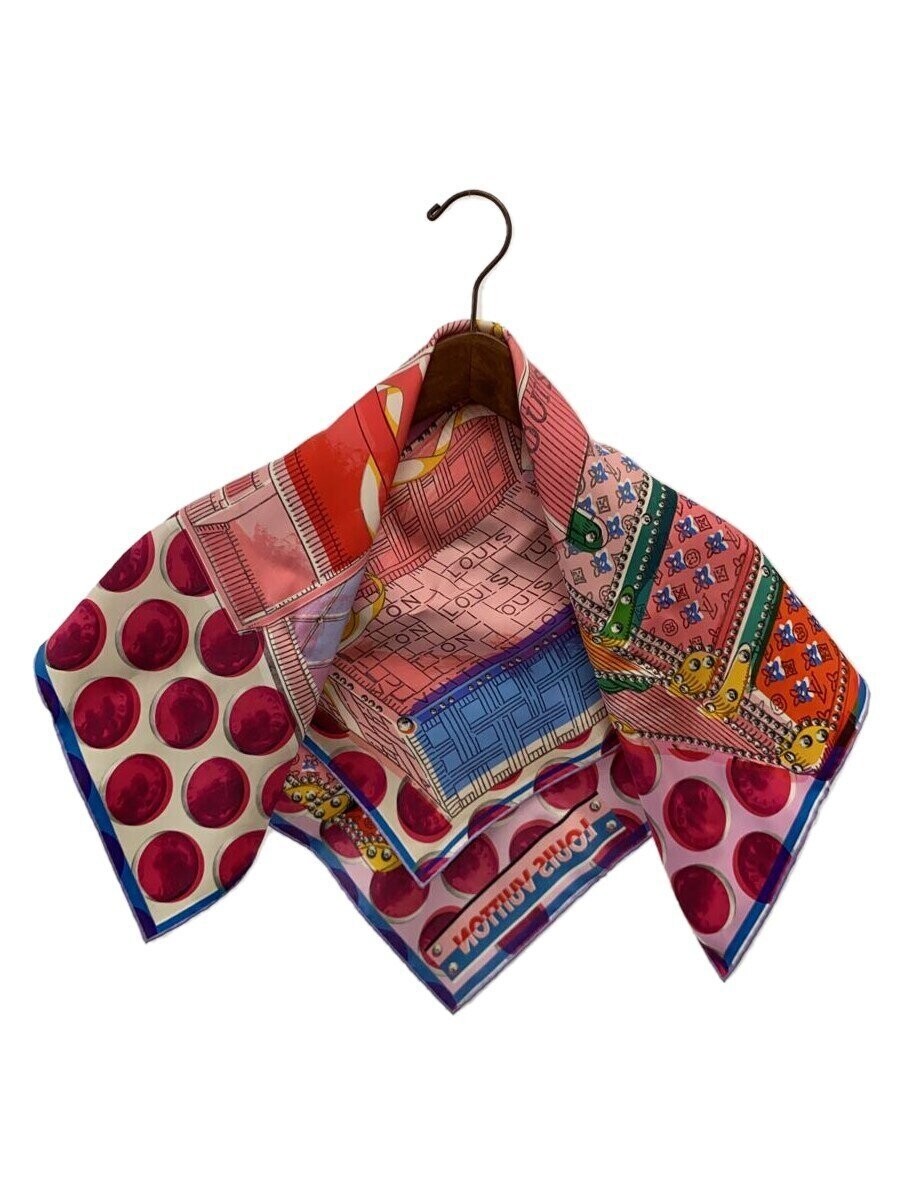 Louis Vuitton Pink Silk Scarf with Total Pattern for Women