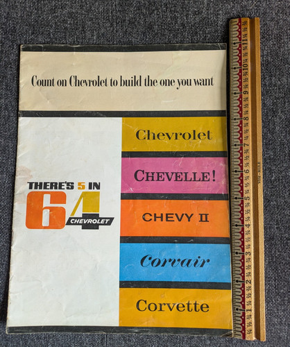 1964 Chevrolet Brochure Booklet Corvette Corvair Chevelle Nova Bel Air