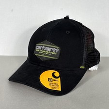 Carhartt Canvas Mesh Hat OSFA Black Snapback Cap Trucker Patch Adjustable NWT