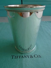 TIFFANY STERLING SILVER ~ CUP MINT JULEP HIGHBALL 4 1/2" ~ NO MONO ~ w/pouch