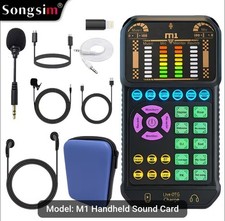 M1 Professional Live Streaming Mini Sound Card, Podcast Equipment Kit.