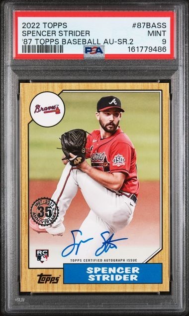 SPENCER STRIDER 2022 Topps '87 Autograph RC Rookie CRISP AUTO PSA 9