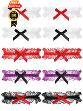 Boao 10 Pcs Wedding Garters for Bride Stretchy Lace Thigh Standard, Colorful