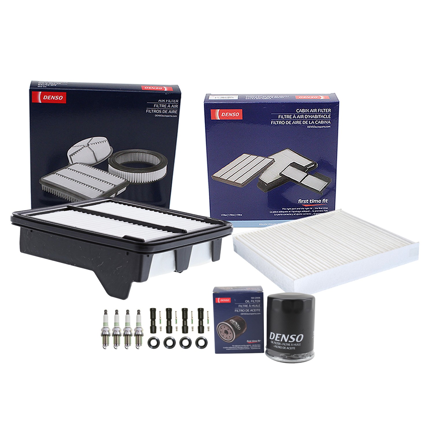 Denso Tune Up Kit NGK 4 Spark Plugs  Boots Kit for Honda Fit 1.5 L4 L15A7 09-13