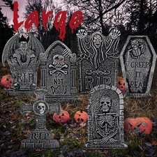 24" Extra Large Tombstones for Graveyard Halloween Decorations Outdoor 6pcs