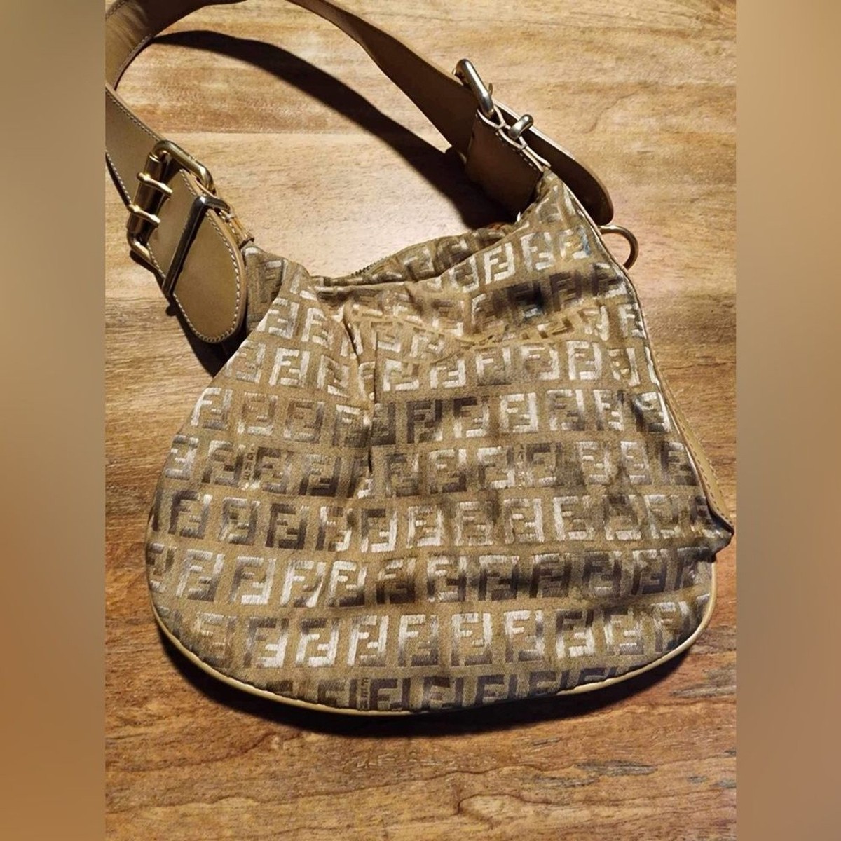 Fendi Zucchino canvas oyster bag | eBay