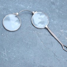 Antique silver monocle 1880s 925 silver magnifying glass to open