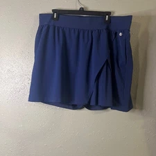 Womens 18/20 Navy Blue Lane Bryant Pleated Skort Retro Tennis Skirt Lightweight