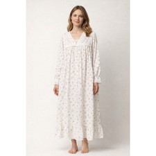 Vintage Deadstock Willow Creek Floral Lace Trim Nightgown Prairie Cottagecore LG