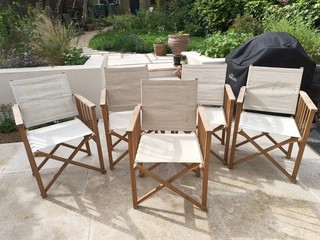 5x Folding Directors chairs by the Danish company Hyllinge Mobler. Mid Century