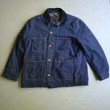 Blue Bell Vintage Blanket Lined Chore Work Barn Denim Jacket Coat 46 Dark Was