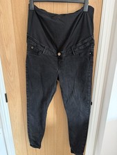 River Island Womens Jeans Denim Black Molly Maternity Mid Overbump Pants Bottoms