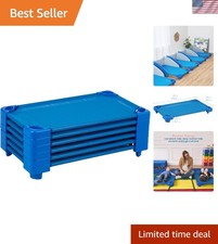 Durable Blue Stackable Cots for Toddlers   Enhanced Nap Time Comfort 6-Pack 