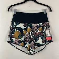 Oiselle Run High Rise Roga Shorts Size 2 Floral Print Pull On Multicolor