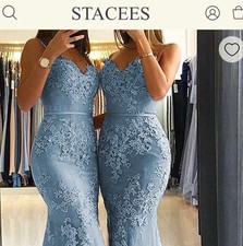 Trumpet/Mermaid Sweetheart Floor-Length Tulle Prom Dress With Appliqu Size 4