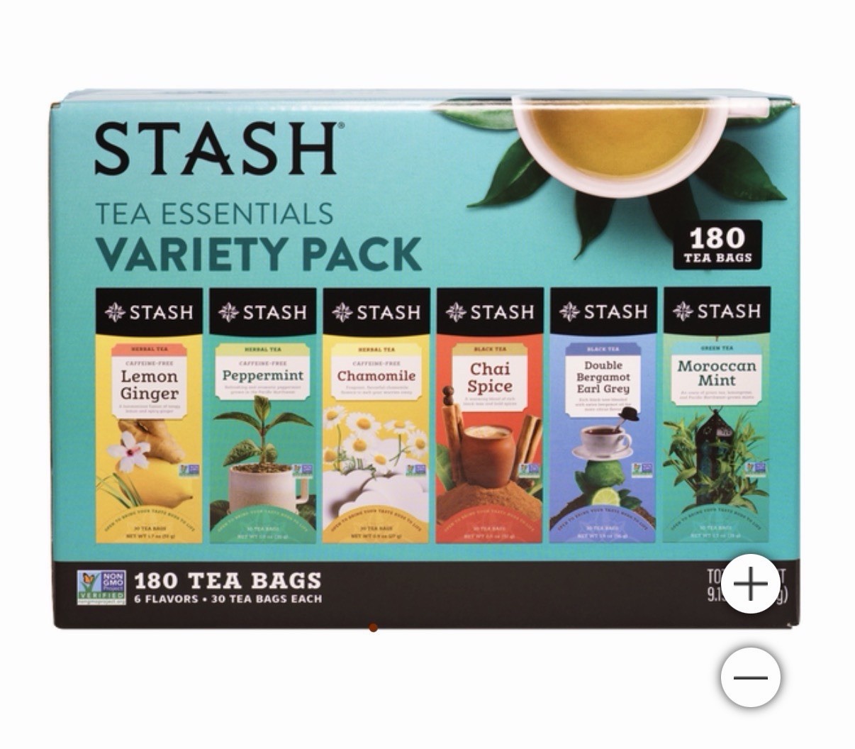 Essentials Variety Pack, 180-count, 6 Flavor Tea 30 Bags Eac