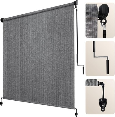 Patio Shades Roll Up Outdoor Roller Shade 6'Wx6'H Cordless Exterior Roller