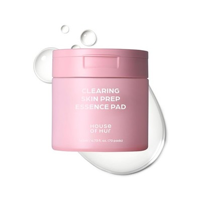 House of Hur Clearing Skin Prep Pads, AHA BHA PHA Fungal Acne Safe 70 pads 140ml