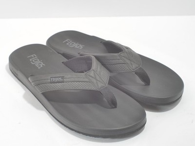 Flojos size 12 Levee Two Tone Fau 726-Black Flip Flops Sandals