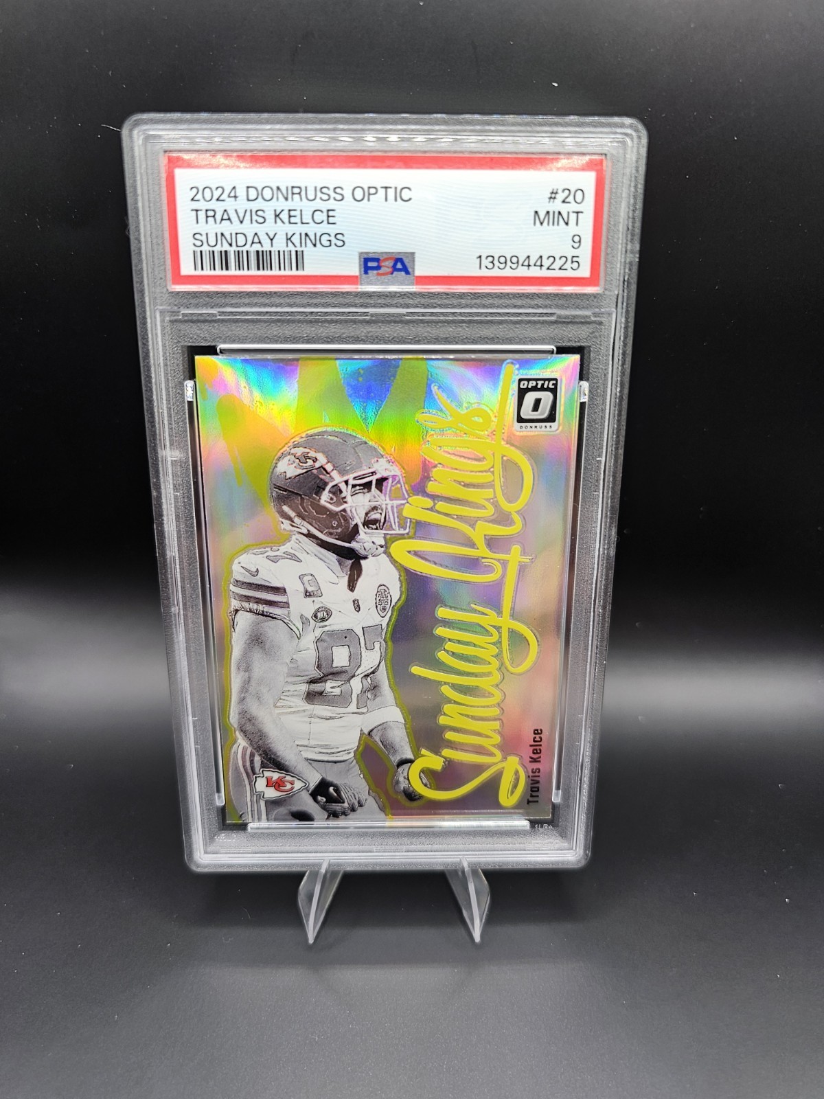 2024 Donruss Optic Travis Kelce Sunday Kings PSA 9