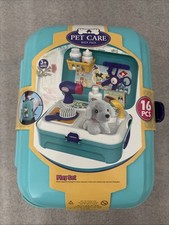 TEUVO Pet Dog Care Play Set Doctor Kit for Kids 16 Pcs Pretend Vet Grooming Toys
