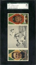 1912 T202 Hassan Triple Folder #129 Ty Cobb / Jennings - SGC 80