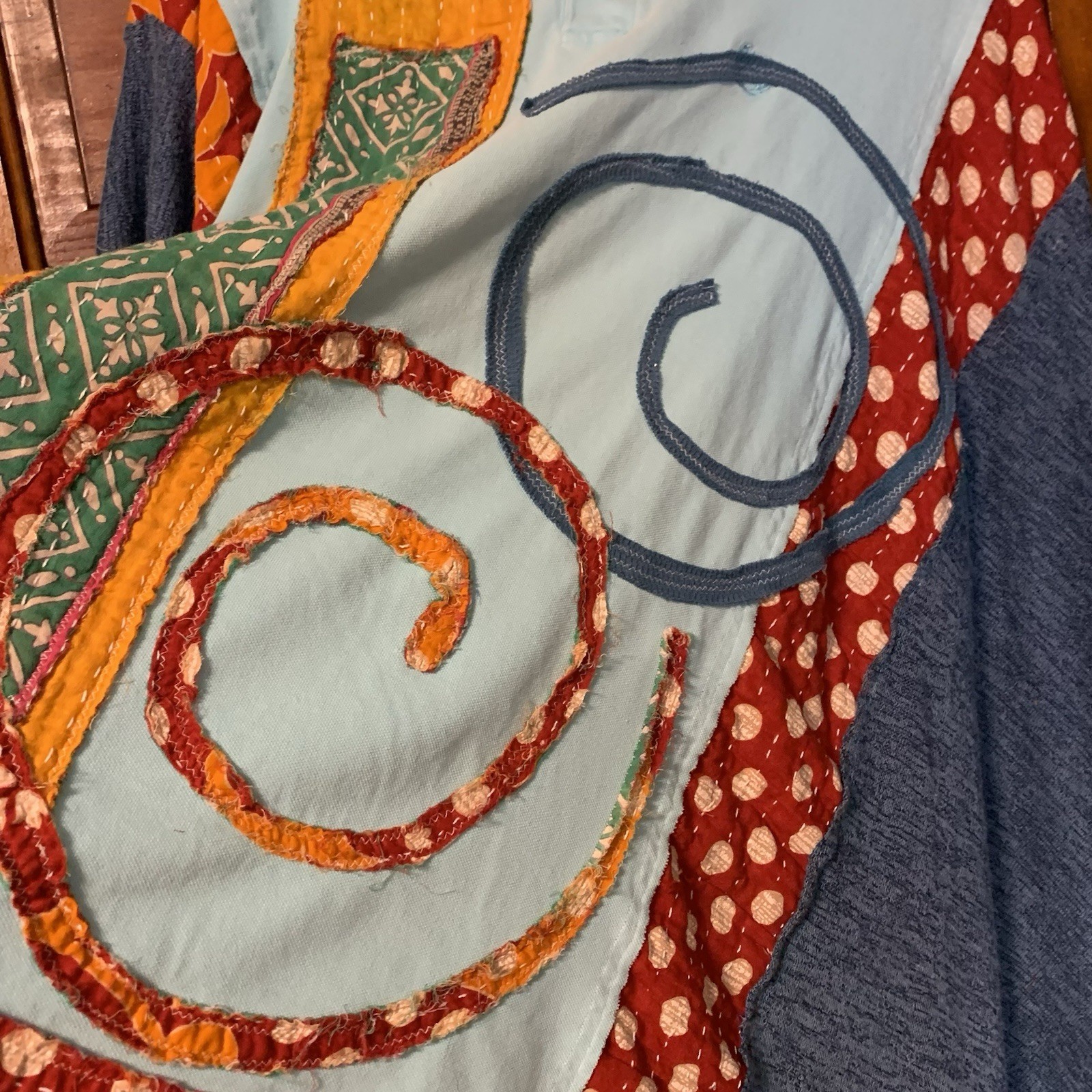 Upcycled Plus Size Poncho Batwing Patchwork Boho … - image 18