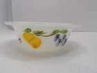 VINTAGE, ANCHOR HOCKING FIRE-KING, 1 PINT, SERVING DISH/ BOWL, FRUIT DESIGN