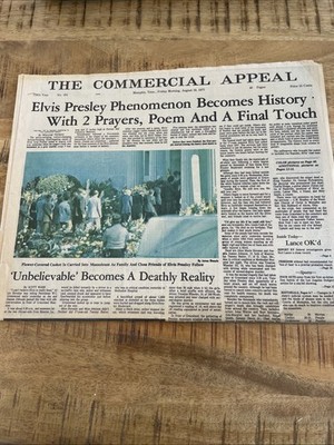Elvis Presley Death Newspaper August 19, 1977 The Commercial Appeal No. 231
