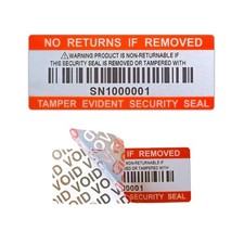 110pcs Tamper Proof Barcode Stickers,Security Label, Warranty Void Sticker wi...