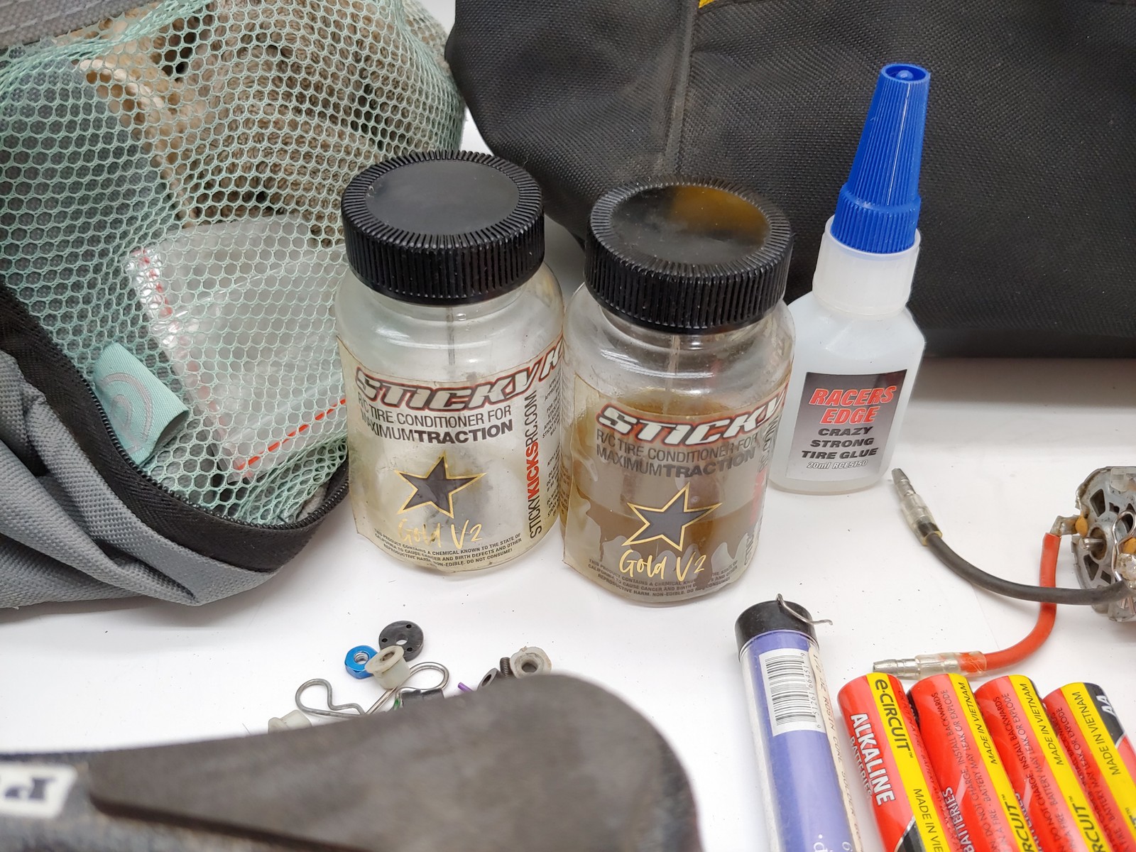 RC Racing Starter Set: Duffel Bag Hauler, Car Stands Pit Mat Tools Tape Traction