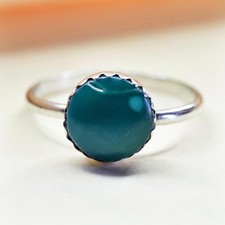 Size 5, Native American sterling silver ring, handmade 925 ring turquoise