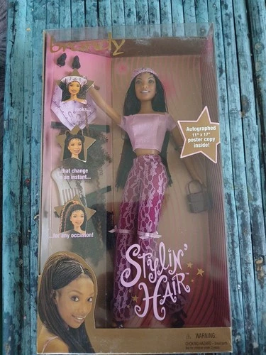 Mattel Stylin Hair Brandy Moesha Doll with Autograph Poster 2000 Vintage