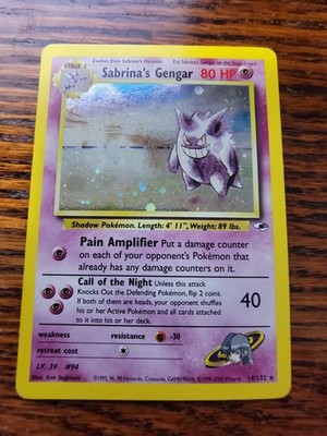 Pokmon TCG Sabrina's Gengar Gym Heroes 14/132 Unlimited Holo Rare LP | eBay Pokmon TCG Sabrina's Gengar Gym Heroes 14/132 Unlimited Holo Rare LP | eBay