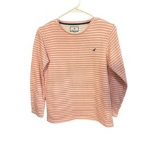 Properly Tied Youth XL Striped Long Sleeve Shirt Orange  White Cotton