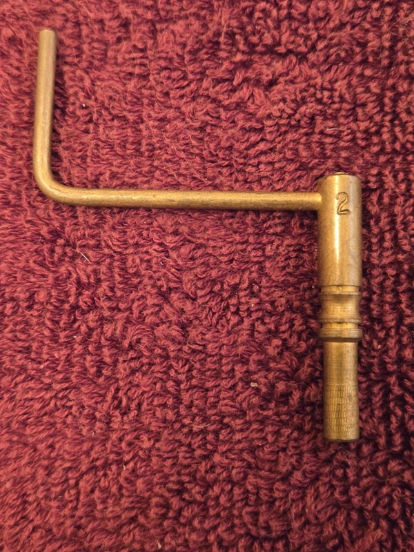 Vintage Brass Clock Winding Key Size 2 / 2.75mm