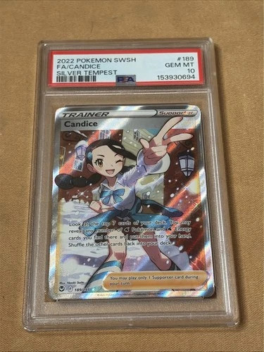 Pokemon TCG Candice 189/195 Silver Tempest Trainer PSA 10