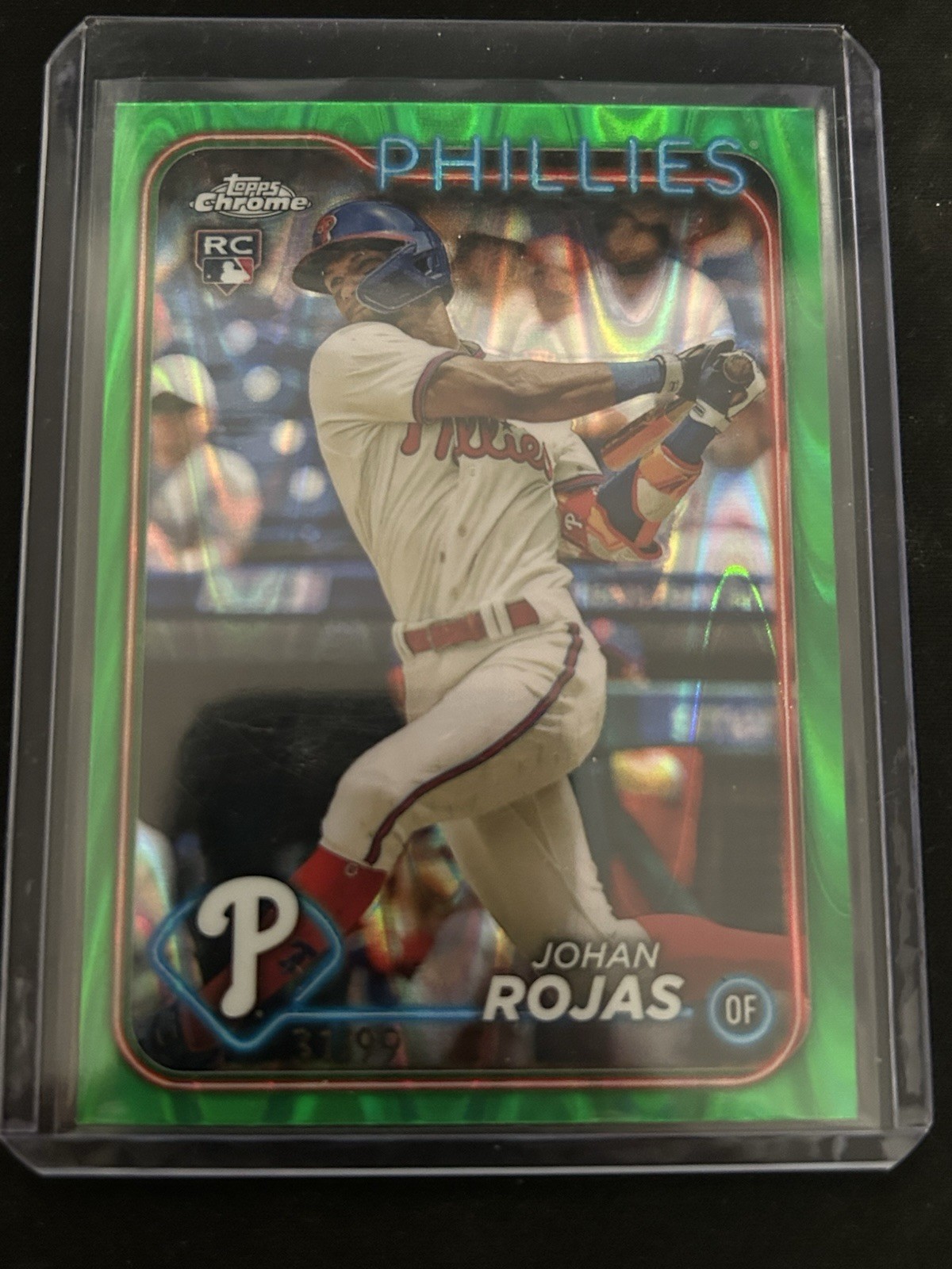 2024 Topps Chrome - Johan Rojas #273 Green RayWave Refractor /99 (RC)