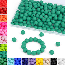 120 Pcs 15 Mm Deep Green Silicone Beads for DIY Crafts Making Odorless Easy Wa