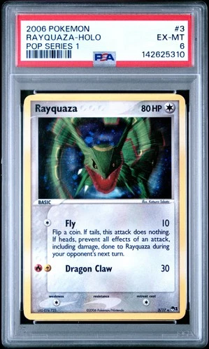 2006 POKEMON POP SERIES 1 #3 RAYQUAZA-HOLO PSA 6