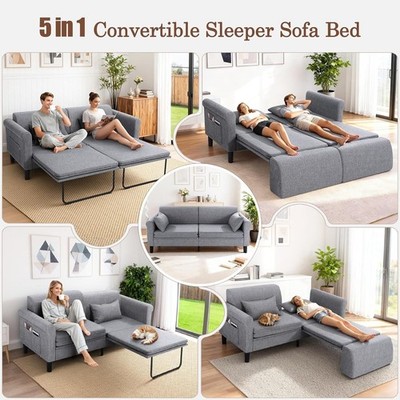 2026 New Modern Design Sofa Bed, Loveseat Sleeper Sofas with Pull Out Couch Bed#